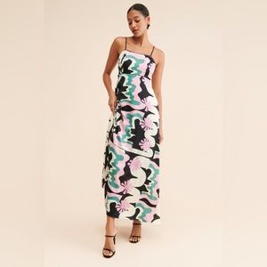 Oospcool Graphic Print 70s Dress